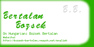 bertalan bozsek business card